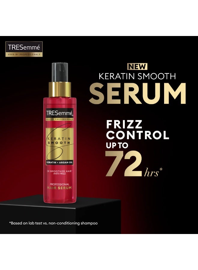 Keratin Smooth Anti-Frizz Hair Serum With Argan Oil For 2X Smoother Hair And Long Lasting Frizz Control upto 48H Even In 80% humidity 100 ML