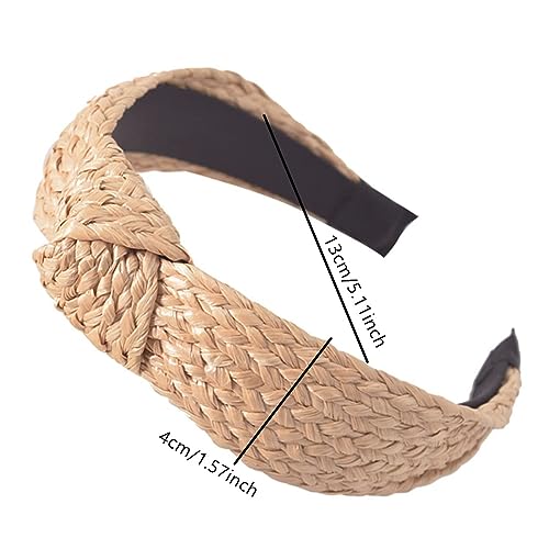 Lvyeer 3 pack Straw Headbands Fashion Rattan Wide Head Band Boho Headband Summer Bohemian Woven Hair Head Bands Hair Band for Woman Girl Hair Accessories - Image 5