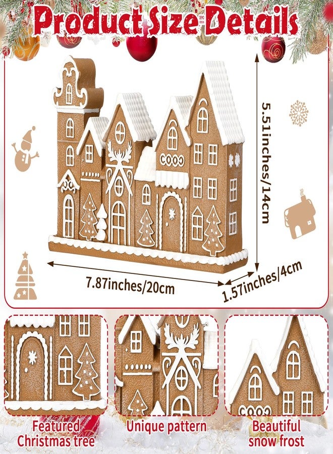 Yookeer زينة عيد الميلاد من يوكير، منزل خبز الزنجبيل، ديكور منزل خبز الزنجبيل من الراتنج، تماثيل قرية خبز الزنجبيل القابلة للتحصيل، قطعة مركزية لعيد الميلاد للطاولة والرف، ديكور منزلي للمطبخ في عيد الميلاد - Image 3