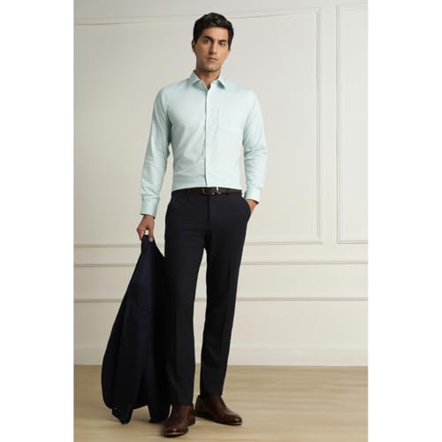 Van Heusen Men Cotton Slim Fit Shirt (VHSFMSLBW22732_Light Green, 42 - Image 3