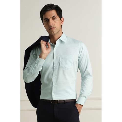 Van Heusen Men Cotton Slim Fit Shirt (VHSFMSLBW22732_Light Green, 42 - Image 4