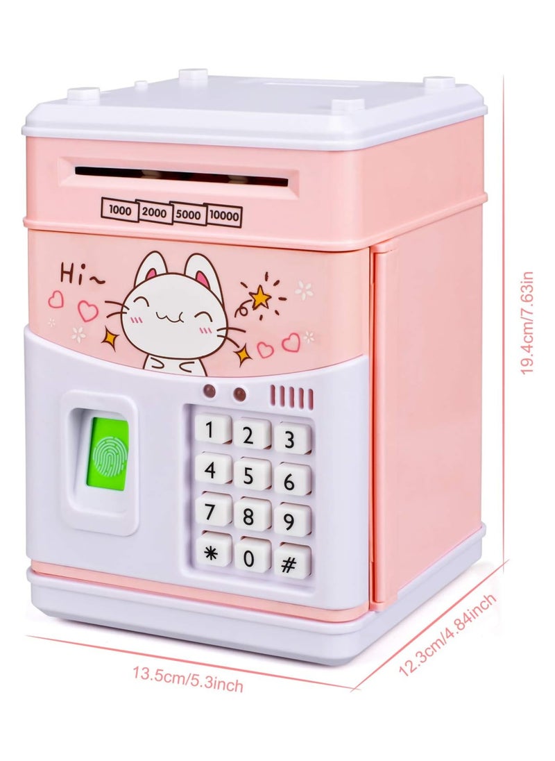 Generic Electronic Cat Piggy Bank for Kids Cash Cartoon ATM Money Saver Bank for Kids with Password,Fingerprint & Music Great Gift Toy for Kids Children (Pink-cat)  - Image 2