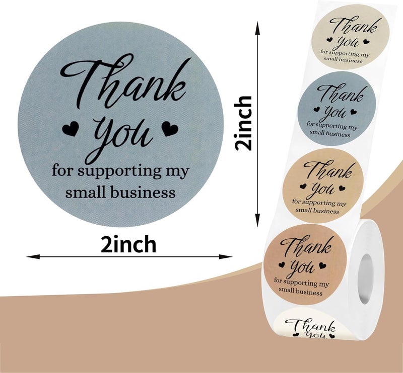 Bueake 500 Pcs Thank You Stickers for Small Business, 2 Inches Self-Adhesive Elegant Round Seal for Envelopes, Party Favor - Image 2