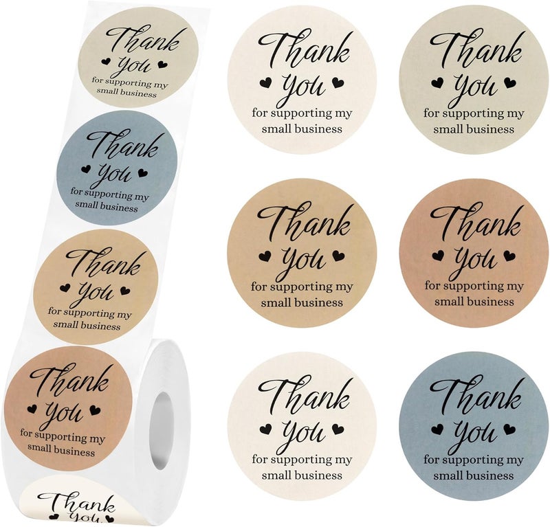 Bueake 500 Pcs Thank You Stickers for Small Business, 2 Inches Self-Adhesive Elegant Round Seal for Envelopes, Party Favor - Image 1