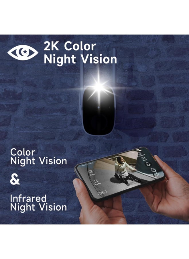 3-Pack Wireless Solar Security Cameras 2K – Battery-Powered Outdoor WiFi Surveillance with Color Night Vision, AI Motion Detection, 2-Way Audio, 120° View, IP66 Waterproof - Image 5