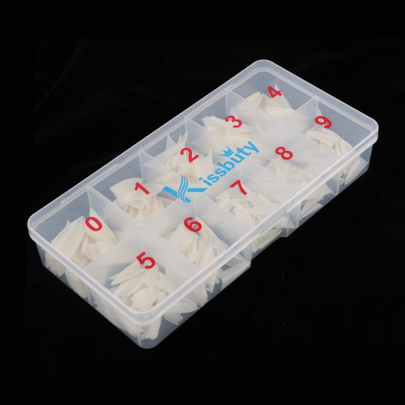 Kissbuty 500 PCS Stiletto Nails Natural Color Sharp Ending False Acrylic Nail Art Tips 10 Sizes With Box Perfect Length for Nail Salons and DIY Nail Art at home (Natural Stiletto Nail Tips) - Image 3