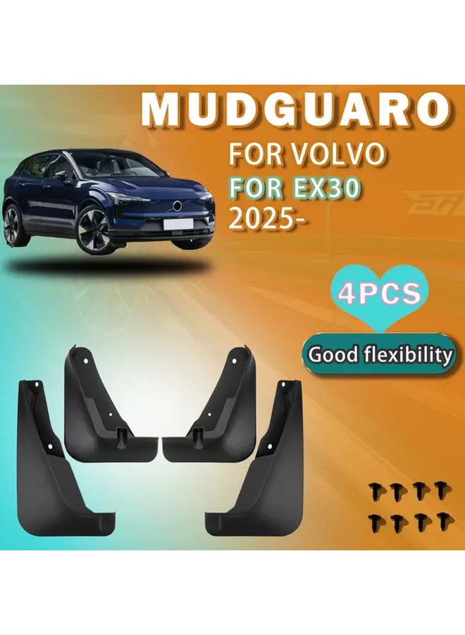 فولفو إي إكس 30 2025 لوحات الوحل 4 قطع متينة للحماية الشاملة في جميع الأحوال الجوية أمامية وخلفية - Image 1