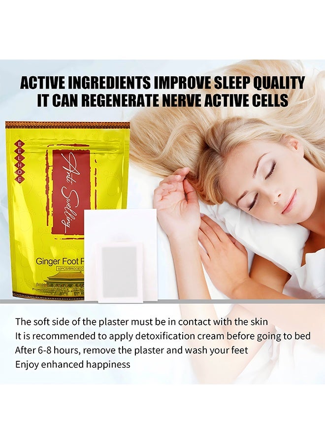 إيلهو حزمة من 10 رقع مضاد للتورم قدم الزنجبيل إزالة السموم رقع القدم تحسين جودة النوم فقدان الوزن فقدان الوزن رقع الرعاية الصحية - Image 3