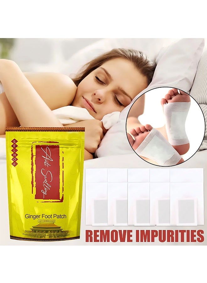إيلهو حزمة من 10 رقع مضاد للتورم قدم الزنجبيل إزالة السموم رقع القدم تحسين جودة النوم فقدان الوزن فقدان الوزن رقع الرعاية الصحية - Image 2