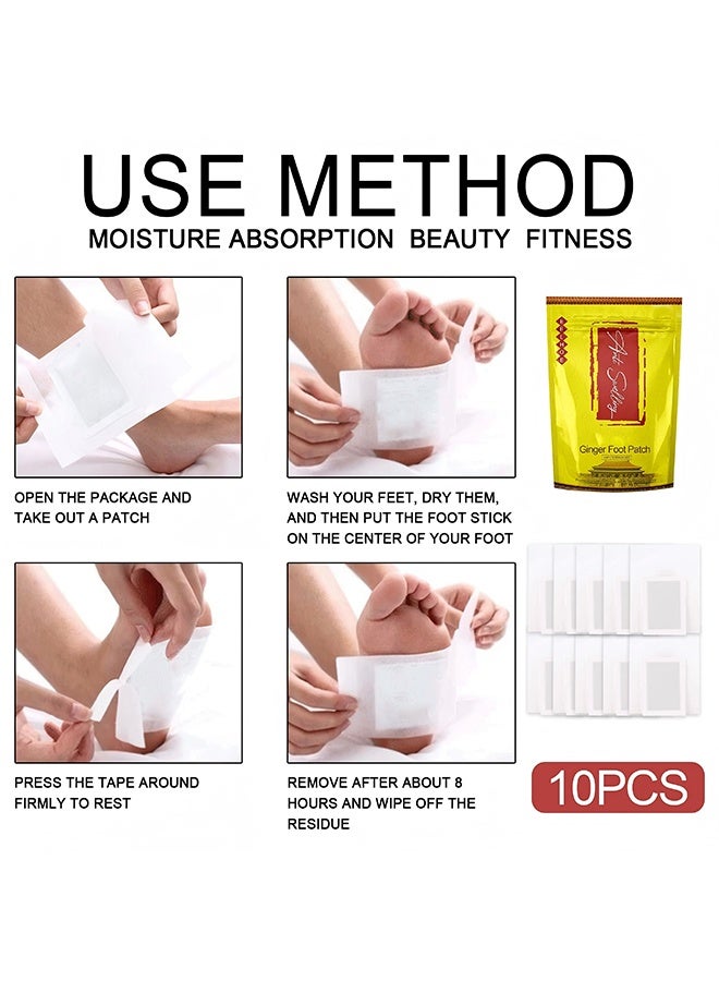 إيلهو حزمة من 10 رقع مضاد للتورم قدم الزنجبيل إزالة السموم رقع القدم تحسين جودة النوم فقدان الوزن فقدان الوزن رقع الرعاية الصحية - Image 5