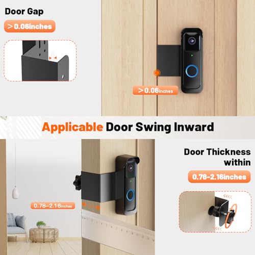 Satisure Blink Doorbell Mount, Anti-Theft Doorbell Mount for Blink Video Doorbell 1st Gen(Not for 2nd Gen), No Block Sensor & Night Vision, Blink Doorbell Camera Mount Bracket with Rain Cover - Image 5