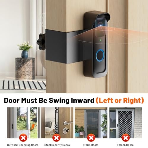 Satisure Blink Doorbell Mount, Anti-Theft Doorbell Mount for Blink Video Doorbell 1st Gen(Not for 2nd Gen), No Block Sensor & Night Vision, Blink Doorbell Camera Mount Bracket with Rain Cover - Image 3