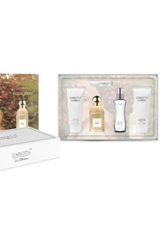 Rosy Rose perfume set for women - perfume + lotion + body mist + small sample + shrugel from Carlotta