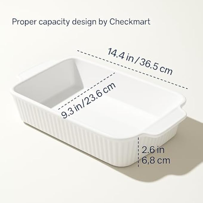 rayihni Casserole Dish 30X17Cm Ceramic Baking Dish Large Lasagna Pan Deep For Oven Baking Pan With Handles Oven Safe And Durable Bakeware For Lasagna MotherS Day Gifts - Image 3
