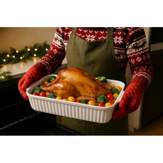 rayihni Casserole Dish 30X17Cm Ceramic Baking Dish Large Lasagna Pan Deep For Oven Baking Pan With Handles Oven Safe And Durable Bakeware For Lasagna MotherS Day Gifts - Image 2