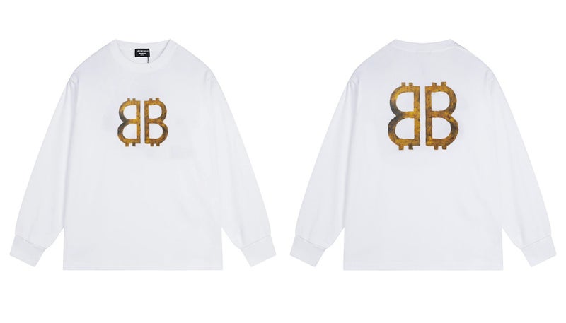 Paris High Version B Family T-Shirt 25S Spring and Summer New Heavyweight Pure Cotton Round Neck Long-Sleeved t Casual Versatile Same Style for Men and Women - Image 3