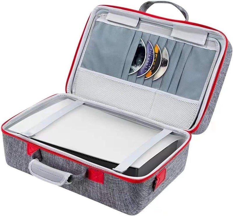 SCIENISH Hard Shell Carrying Case Compatible with PS5, PS5 Pro, Travel Protective Bag Suitable for Playstation 5 Discs Digital Edition, Console, Controllers, Headset and Gaming Accessories (Grey) - Image 2