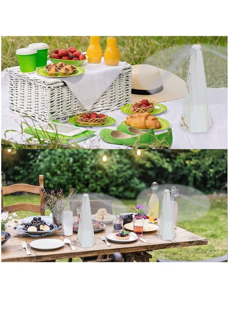 SYOSI Fly Repellent Fan for Tables Insects Portable Wood Grain Table Fan, Patio Bug and Deterrent Keep Flies Away from Your Food Enjoy Outdoor Meal - Image 2