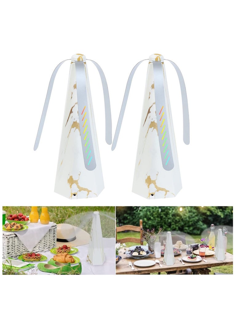 SYOSI Fly Repellent Fan for Tables Insects Portable Wood Grain Table Fan, Patio Bug and Deterrent Keep Flies Away from Your Food Enjoy Outdoor Meal - Image 1