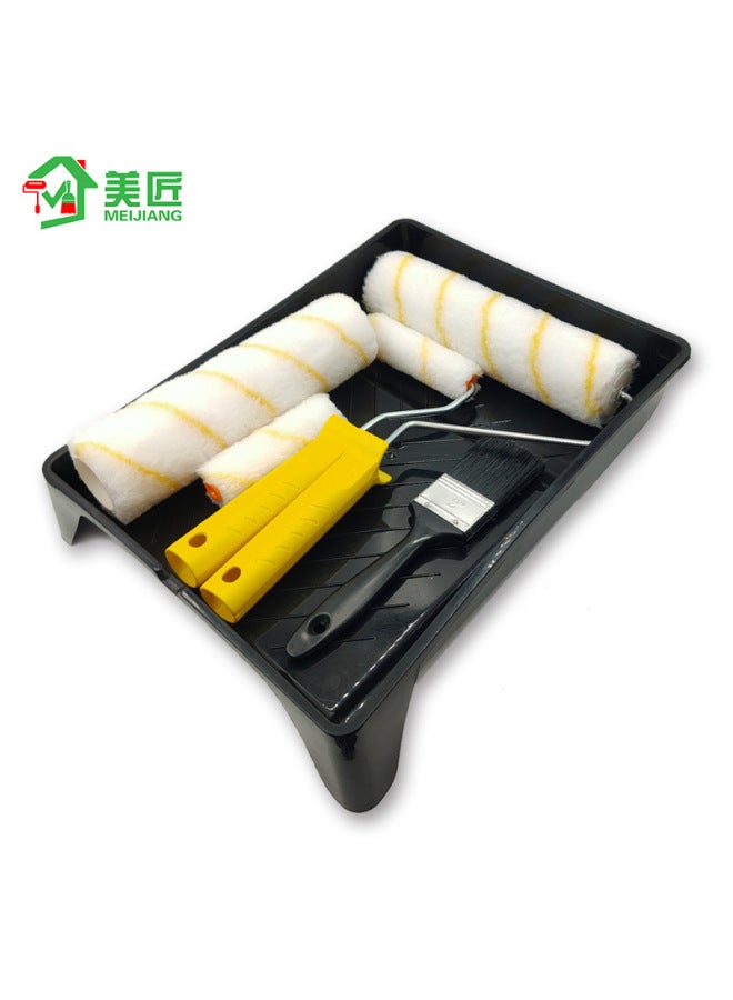 Artists 4 Inch 9 Inch Paint Roller Multi-function Roller Brush Paint Tool Set Brush Tray-Specifications:Suit  - Image 1