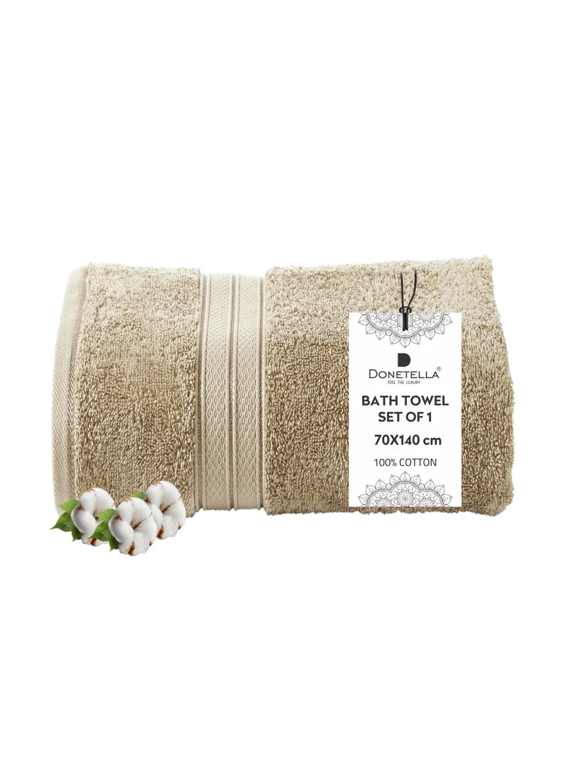 Donetella Premium 100 % Combed Cotton 1-Pcs Bath Towel(70 X 140 CM) 600 GSM Large Towel, Highly Absorbent, Quick Dry,Best Towel for Bathroom, Spa And Hotel