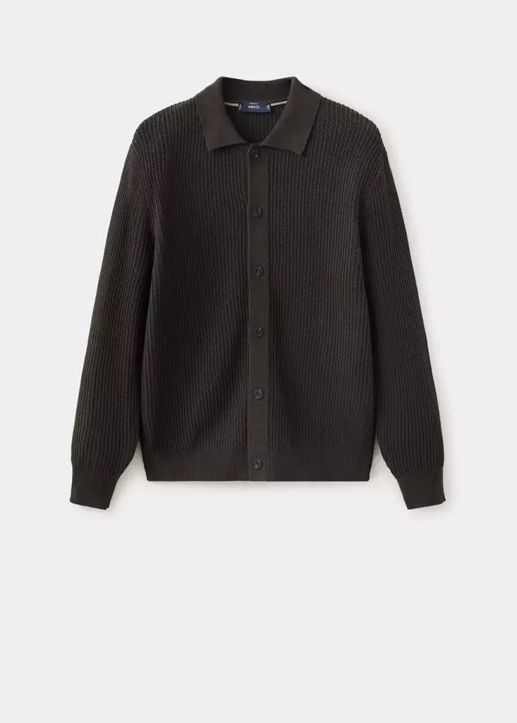 Mango Man  Ribbed Knitted Cardigan for Men | Best Price UAE