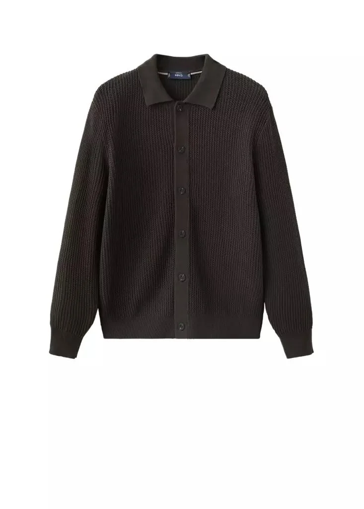Mango Man  Ribbed Knitted Cardigan for Men | Best Price UAE