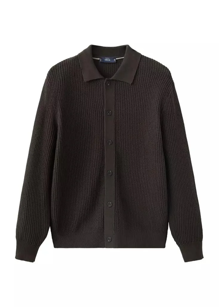 Mango Man  Ribbed Knitted Cardigan for Men | Best Price UAE