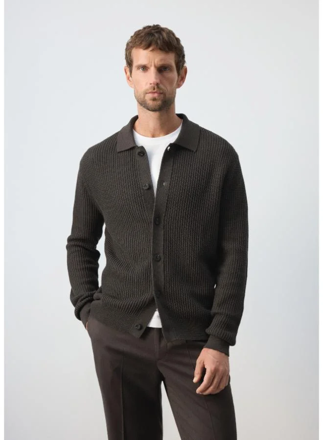 Ribbed Knitted Cardigan