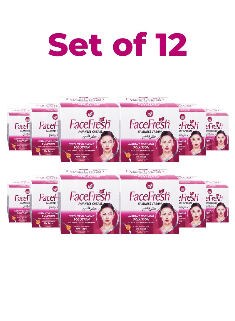Face Fresh Set of 12 Fairness Cream - Reduces Acne, Blemishes & Dark Spots, Brightens Face Tone - For All Skin Types 70g - Image 1