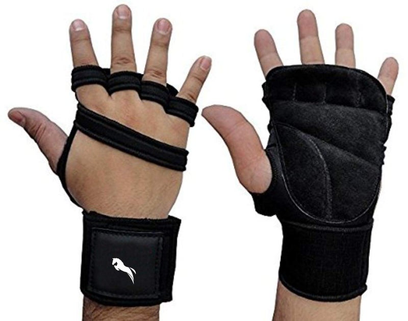 PRO GYM Workout Gloves with Wrist Support for Gym Workouts, Pull Ups, Cross Training, Weightlifting Great Hand Grip & No Calluses , Black - Image 2