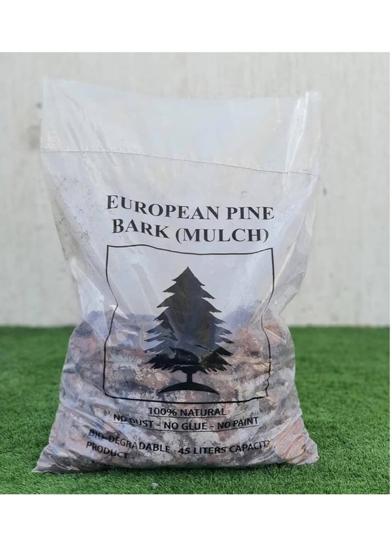 Generic European Garden Wood Mulch Pine Bark 45Ltr- 7Kg (5-7cm) 