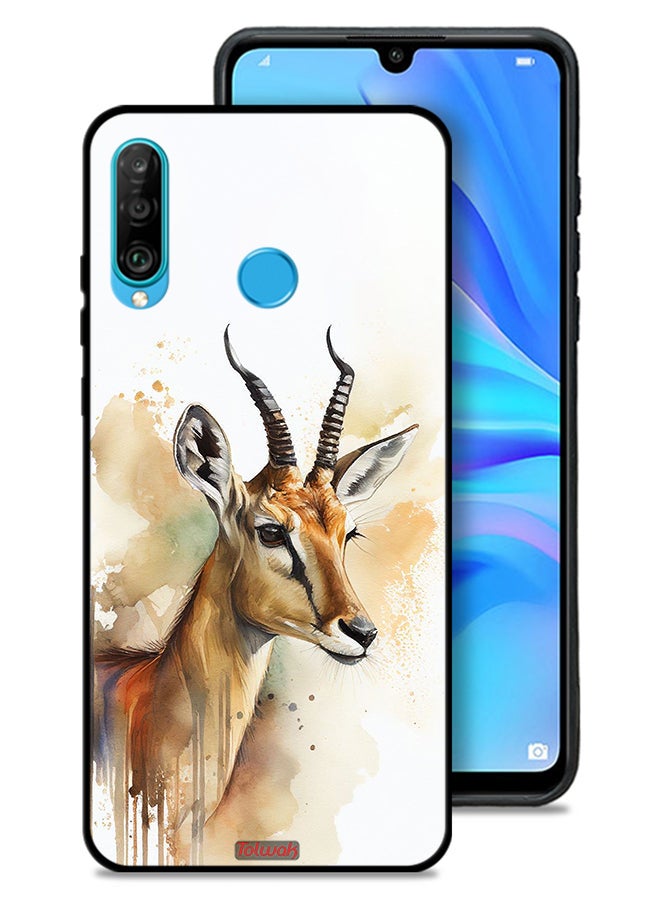 Tolwak Huawei P30 lite Protective Case Cover Deer Abstract Art - Image 1