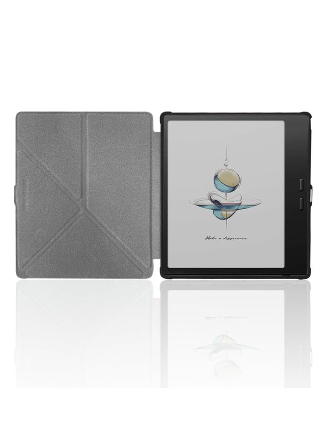 عام غطاء حامل متوافق مع Onyx Boox Go Color 7 (الجيل الثاني) 2025: غلاف جلدي متعدد الزوايا مع تصميم أوريغامي واقٍ. - Image 2