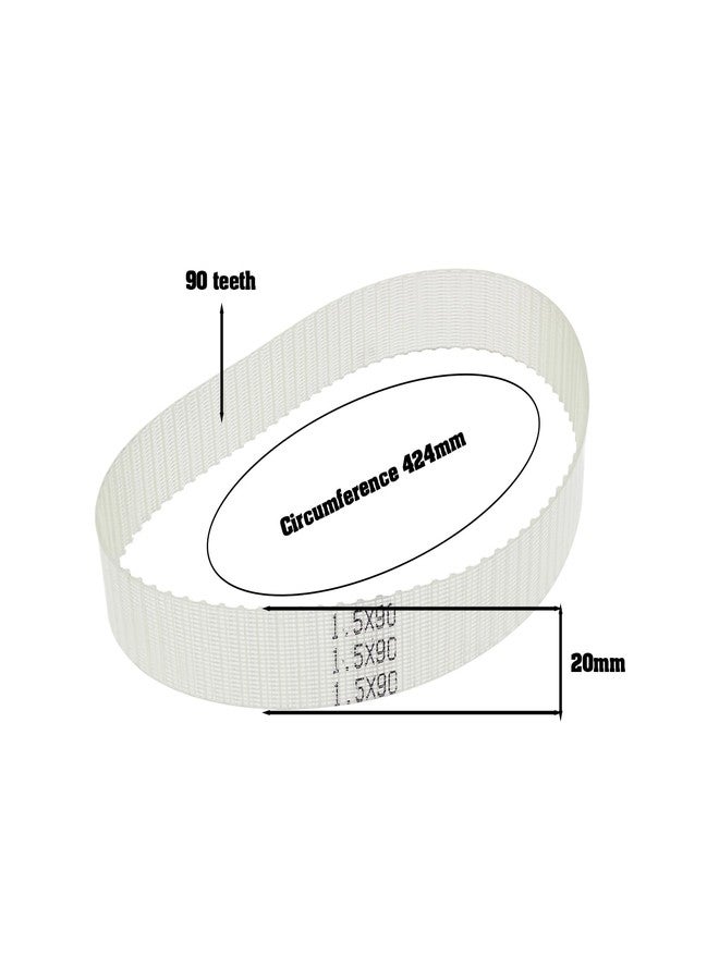 أوتوتك حزام محرك مخرطة OTOTEC قطعتين بطول 1.5 متر × 90 سنًا وطول 424 مم، حزام توقيت مخرطة صغيرة، ملحق ناقل حركة شفاف من البولي يوريثين لمخرطات صغيرة 0618 0618?3B - Image 4
