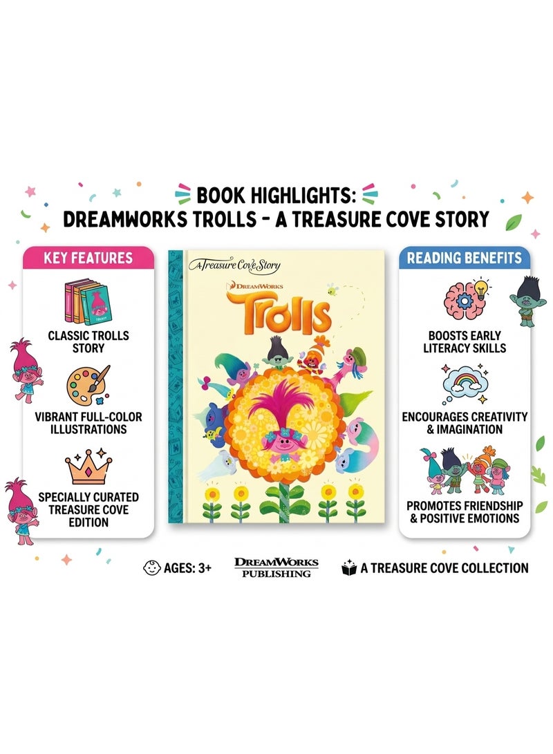 general DreamWorks Trolls Treasure Cove Story Book for Kids , Hardcover Bedtime Reading Adventure Toy , Educational Interactive Storybook for Toddlers Boys Girls , Early Learning Reading Gift - Image 4