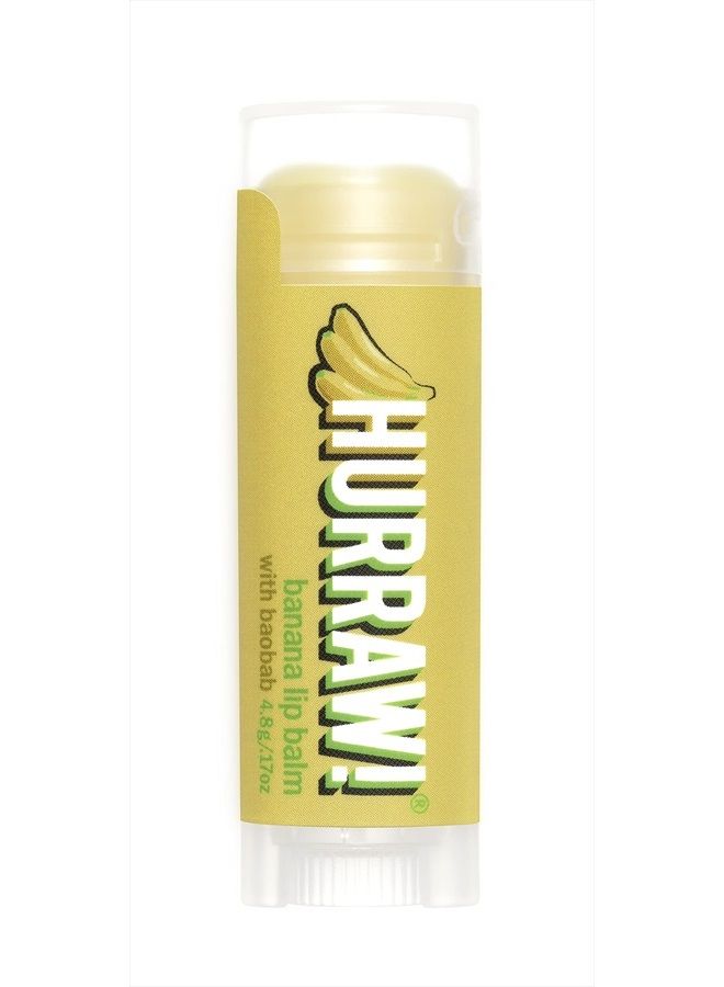 Hurraw! Banana Lip Balm: Organic, Certified Vegan, Cruelty and Gluten Free. Non-GMO, 100% Natural Ingredients. Bee, Shea, Soy and Palm Free. Made in USA - Image 1