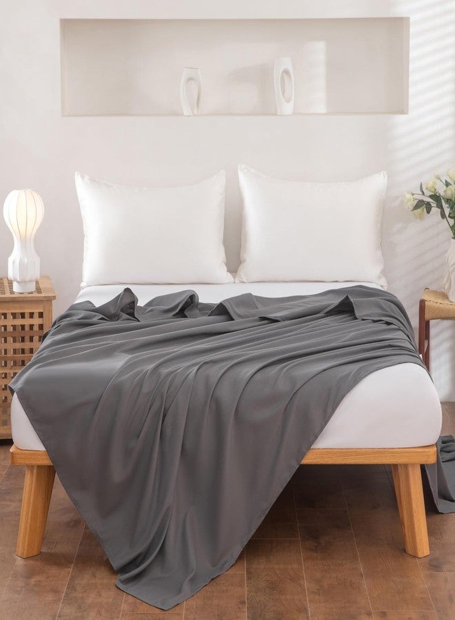 Hotella Twin Flat Sheet Only，66x96Inch Dark Gray - Ultra Soft Breathable Brushed Microfiber Top Sheet - Hotel Quality & Wrinkle-Free - Shrinkage, Fade Resistant - Easy Care Twin Sheets - Image 2