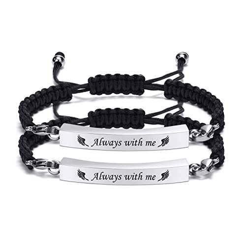 MPRAINBOW Adjustable Cremation Memorial Urn Bracelet - 2pcs Stainless Steel Cremation Manmade Braided Urn Bracelet Keepsake for Ashes with Fill Kit - Image 1