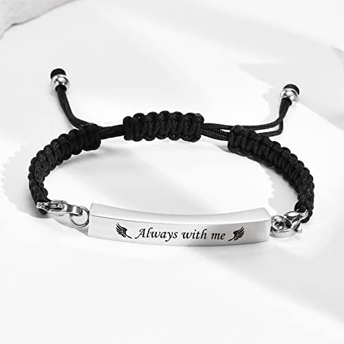 MPRAINBOW Adjustable Cremation Memorial Urn Bracelet - 2pcs Stainless Steel Cremation Manmade Braided Urn Bracelet Keepsake for Ashes with Fill Kit - Image 3