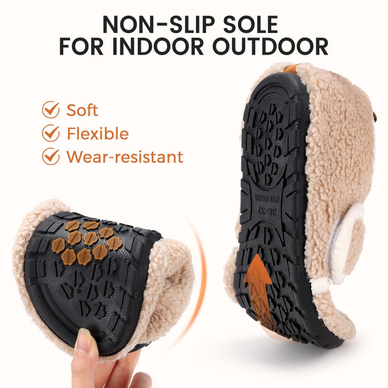 Regilt House Slippers for Women Men Slip on Indoor Barefoot Slippers Socks Cozy Fuzzy House Shoes Rubber Sole (Beige, US Footwear Size System, Adult, Women, Numeric Range, Medium, 7, 8) - Image 5