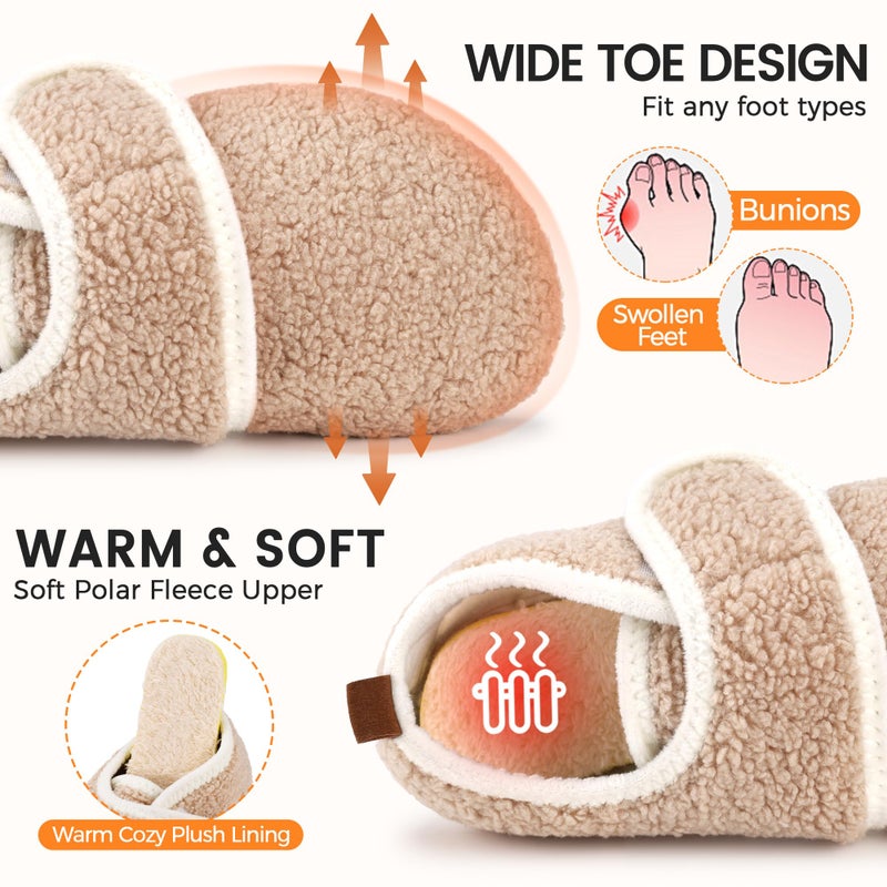 Regilt House Slippers for Women Men Slip on Indoor Barefoot Slippers Socks Cozy Fuzzy House Shoes Rubber Sole (Beige, US Footwear Size System, Adult, Women, Numeric Range, Medium, 7, 8) - Image 4