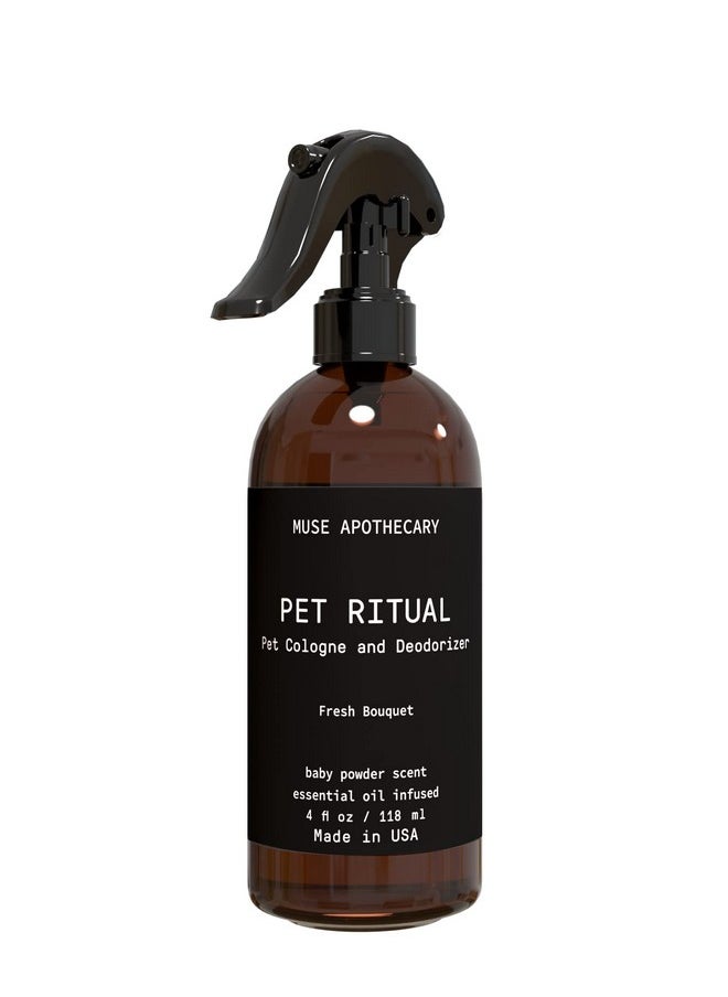 ميوس ابيثيكاري بخاخ كولونيا الحيوانات الأليفة من Pet Ritual للكلاب - بخاخ عطر للكلاب يدوم طويلاً بعد الاستحمام - عطر للحيوانات الأليفة للكلاب - بخاخ مزيل العرق للحيوانات الأليفة للكلاب - غني بالزيوت الأساسية - 4 أونصة، باقة منعشة  - Image 1