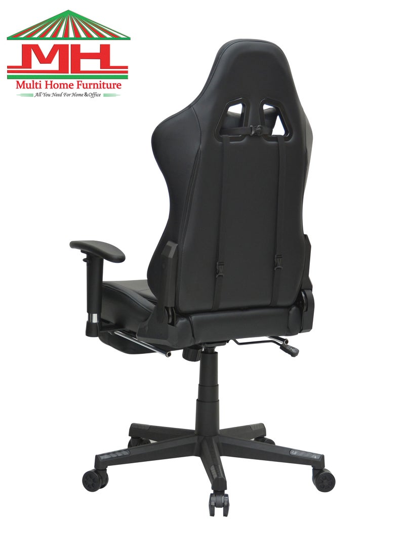 Best Executive Video Computer Gaming Chair With Fully Reclining Foot Rest And Soft Leather (8887RJ-BLACK)