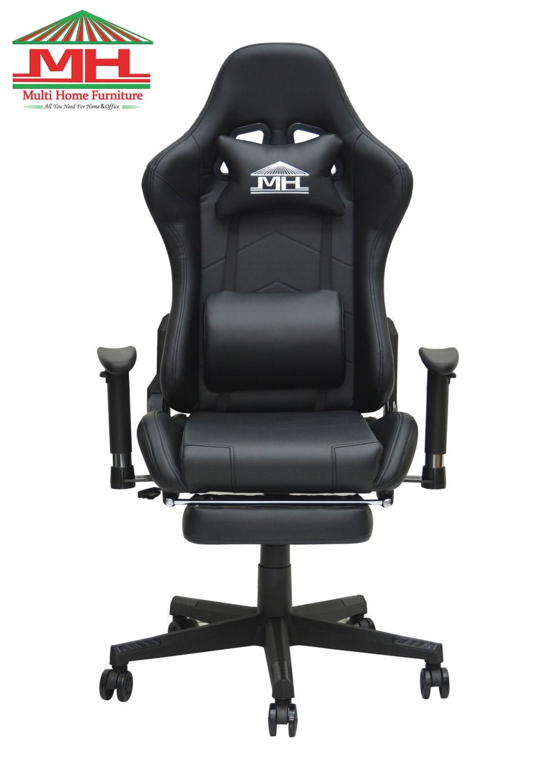Best Executive Video Computer Gaming Chair With Fully Reclining Foot Rest And Soft Leather (8887RJ-BLACK)