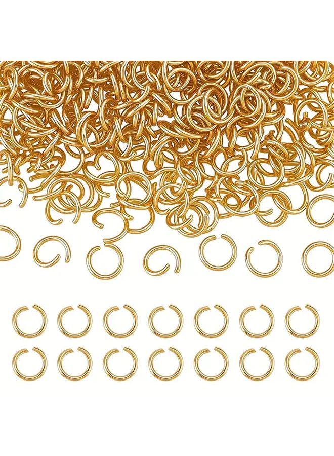 Golden 5mm 100 Pcs Stainless Steel Open Jump Rings For Jewelry Making DIY - Image 1