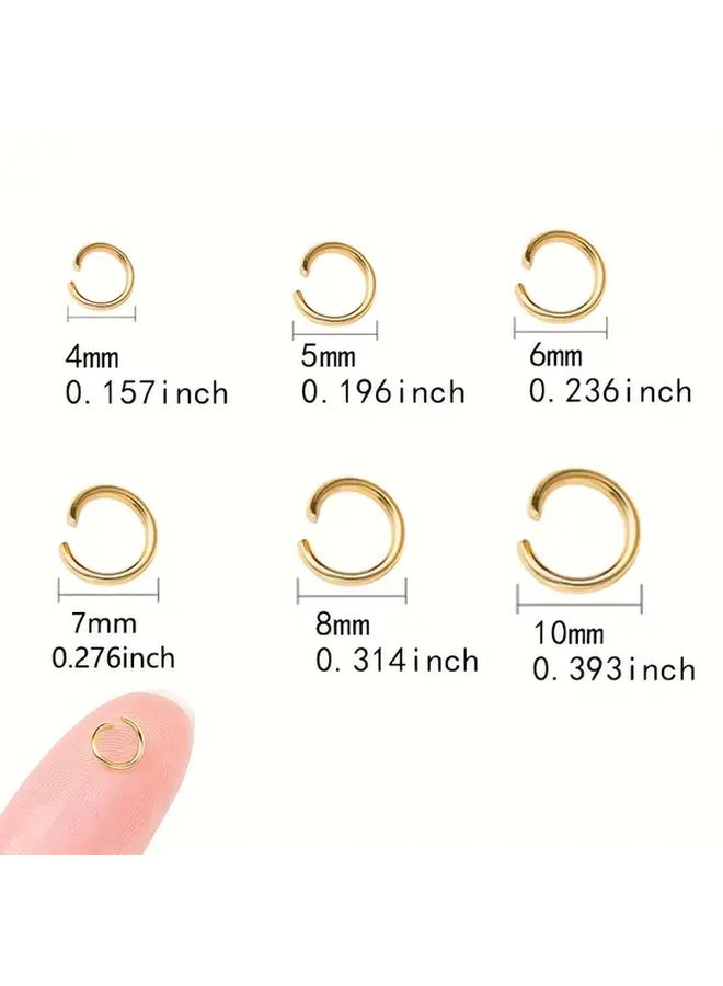 Golden 5mm 100 Pcs Stainless Steel Open Jump Rings For Jewelry Making DIY - Image 4