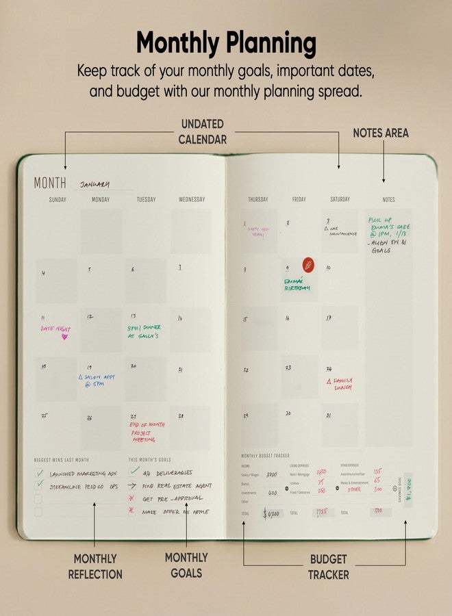PRODUCTIVITY STORE Hourly Planner & Appointment Book (8.5” x 11”) - Premium Hourly Planner with Daily Schedule & 30-Minute Time Slots for Better Time Management by PRODUCTIVITY STORE (A4, Black) - Image 5