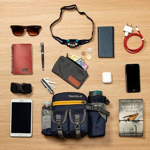 Tripole Waist Pack with Detachable Bottle Holder - Multi-Utility Waist and Sling Bag for Hiking, Cycling, and Backpacking (Blue) - Image 5