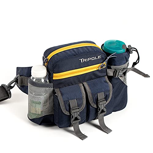 Tripole Waist Pack with Detachable Bottle Holder - Multi-Utility Waist and Sling Bag for Hiking, Cycling, and Backpacking (Blue) - Image 3
